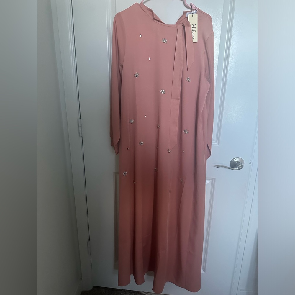 Peach Abaya/Dress with Gems